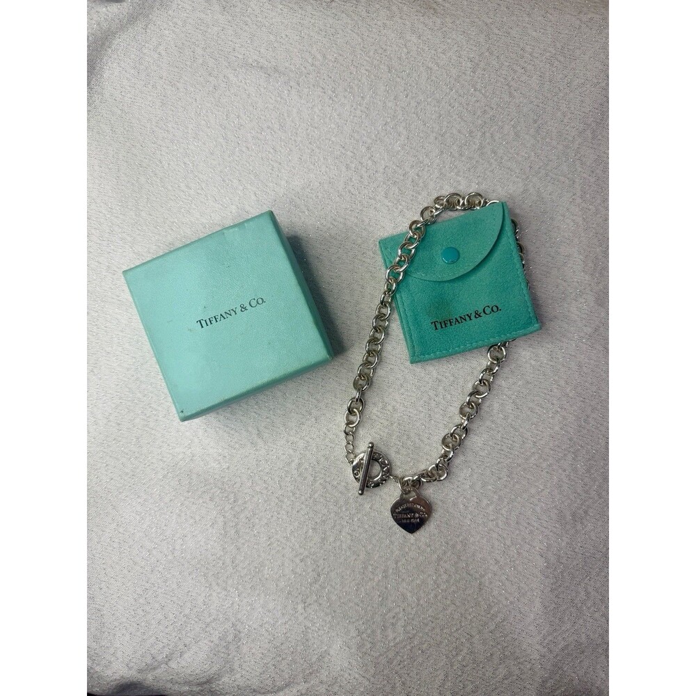 Tiffany & Co Return to Tiffany Heart Tag Toggle Necklace With Receipt And Box